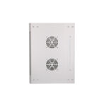 Vista del Extralink Armario rackmount de 6U tamaño 600x450 en color gris, ideal para montaje en la pared. SKU: EX.8550