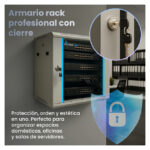 Vista del Extralink Armario rackmount de 6U tamaño 600x450 en color gris, ideal para montaje en la pared. SKU: EX.8550