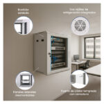 Vista del Extralink Armario rackmount de 6U tamaño 600x450 en color gris, ideal para montaje en la pared. SKU: EX.8550