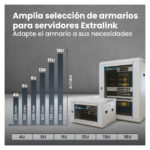 Vista del Extralink Armario rackmount de 6U tamaño 600x450 en color gris, ideal para montaje en la pared. SKU: EX.8550