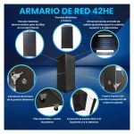 Extralink Armario rackmount de 42U, dimensiones 600x1000 mm, color negro, SKU EX.8611