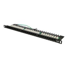 Extralink Patchpanel CAT6 UTP de 24 puertos y 0.5U, ideal para gestión de cableado en redes, SKU EX.9663