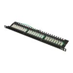 Extralink Patchpanel CAT6 UTP de 24 puertos y 0.5U, ideal para gestión de cableado en redes, SKU EX.9663