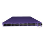 Imagen del switch gestionado Extreme Networks 5520 con soporte L2/L3, Gigabit Ethernet y diseño 1U en color púrpura. SKU 5520-24T