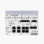 Imagen del producto Fortinet FortiGate Rugged-70G-5G-DUAL, un router robusto para uso interior con 6 puertos GE RJ45 LAN, 2 puertos SFP y módulo WAN inalámbrico 5G. SKU FGR-70G-5G-DUAL.