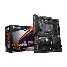Placa base GIGABYTE B550 AORUS ELITE AX V2 para procesadores AMD Ryzen 5000, con VRM de 12+2 fases, soporta hasta 4733 MHz DDR4, incluye 1xPCIe 4.0 y 1xPCIe 3.0 M.2, Wi-Fi 6E, LAN 2.5GbE y USB 3.2 Gen 2, SKU: B550 AORUS ELITE AX V2.