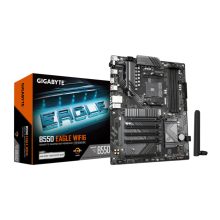 Gigabyte B550 Eagle WIFI6 Placa Base compatible con procesadores AMD Ryzen serie 5000, VRM de 10+3+1 fases, soporte para DDR4 3200 MHz, dos ranuras PCIe, conectividad LAN 1GbE y WIFI 6, y puertos USB 3.2 Gen 2. SKU: B550 EAGLE WIFI6