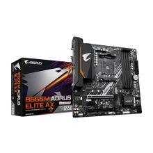 GIGABYTE B550M AORUS ELITE AX Placa base compatible con AMD Ryzen 5000, VRM de 5+3 fases, hasta 4733 MHz DDR4, PCIe 4.0 y 3.0, LAN 1GbE, USB 3.2 Gen 1, y Wi-Fi 6E, SKU B550M AORUS ELITE AX