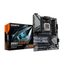 Placa base GIGABYTE B650 EAGLE AX con soporte para AMD Ryzen serie 9000, VRM de 12+2+2 fases, hasta 7600 MHz DDR5 (OC), una ranura PCIe 5.0, dos ranuras PCIe 4.0 M.2, LAN GbE, WiFi 6E y USB 3.2 Gen 2. SKU: B650 EAGLE AX