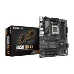Imagen de la placa base GIGABYTE B650 UD AX compatible con CPUs AMD Ryzen Serie 9000, VRM de 6+2+2 fases, hasta 7600MHz DDR5, PCIe 5.0 y 4.0 M.2, LAN GbE, Wi-Fi 6, USB 3.2 Gen 2. SKU B650 UD AX
