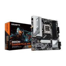 Imagen de la GIGABYTE B650M GAMING PLUS WIFI Placa base compatible con procesadores AMD Ryzen 9000, VRM de 5+2+2 fases, soporte hasta 8000 MHz DDR5, 2xPCIe 4.0 M.2, LAN 2.5GbE, WIFI 6E y USB 3.2 Gen 1. SKU B650M GAMING PLUS WF.