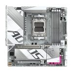 GIGABYTE B850M AORUS ELITE WIFI6E ICE Placa Base compatible con procesadores AMD Ryzen Serie 9000, 12+2+1 fases VRM digitales, hasta 8200MHz DDR5 (OC), PCIe 5.0 y 4.0, LAN 2.5Gbps, WIFI 7, USB 3.2 Gen 2. SKU: B850M A ELT WF6E ICE