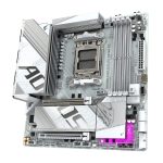 GIGABYTE B850M AORUS ELITE WIFI6E ICE Placa Base compatible con procesadores AMD Ryzen Serie 9000, 12+2+1 fases VRM digitales, hasta 8200MHz DDR5 (OC), PCIe 5.0 y 4.0, LAN 2.5Gbps, WIFI 7, USB 3.2 Gen 2. SKU: B850M A ELT WF6E ICE