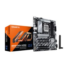Imagen de la placa base GIGABYTE B860 DS3H WIFI6E compatible con CPUs Intel Core Ultra, VRM de 8+1+2+2 fases, DDR5 hasta 9066MHz, 1xPCIe 5.0 y 1xPCIe 4.0 M.2, LAN 2,5 GbE, WIFI 6E, USB 3.2 Gen 2x2, SKU B860 DS3H WIFI6E