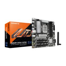 Imagen de la placa base GIGABYTE B860M DS3H WIFI6E, compatible con CPUs Intel Core Ultra, con VRM de 5+1+2+1 fases, soporte para memoria DDR5 hasta 9066MHz, ranuras PCIe 5.0 y 4.0 M.2, LAN 2.5 GbE, WIFI 6E y USB 3.2 Gen 2. SKU B860M DS3H WIFI6E