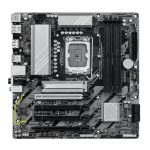 Imagen de la placa base GIGABYTE B860M DS3H WIFI6E, compatible con CPUs Intel Core Ultra, con VRM de 5+1+2+1 fases, soporte para memoria DDR5 hasta 9066MHz, ranuras PCIe 5.0 y 4.0 M.2, LAN 2.5 GbE, WIFI 6E y USB 3.2 Gen 2. SKU B860M DS3H WIFI6E