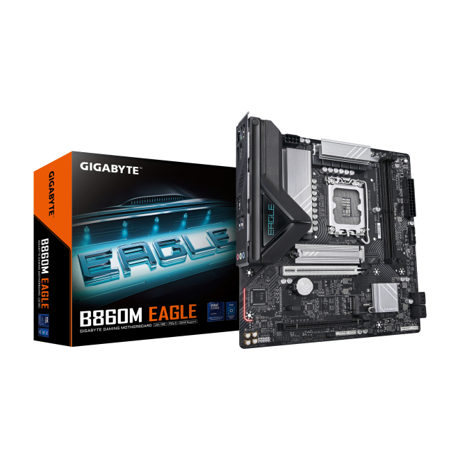 GIGABYTE B860M EAGLE Placa base - CPUs Intel Core Ultra, VRM de 6+1+2+1 fases, hasta 9066MHz DDR5, 1xPCIe 5.0 + 1xPCIe 4.0 M.2, LAN 2,5 GbE, USB 3.2 Gen 1 1 GIGABYTE B860M EAGLE Placa base
