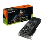 Imagen de la tarjeta gráfica GIGABYTE GeForce RTX 5070 WINDFORCE OC SFF con 12GB GDDR7, 192 bits, PCI-E 5.0, 2542 MHz Core Clock y conector GV-N5070WF3OC-12GD