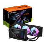 GIGABYTE AORUS GeForce RTX 5090 XTREME WATERFORCE 32G Tarjeta Gráfica con 32 GB de memoria GDDR7, bus de 512 bits, frecuencia base de 2655 MHz, compatible con PCI-E 5.0 y NVIDIA DLSS 4. SKU: GV-N5090AORUSX W-32GD