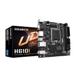 Imagen de la placa base Gigabyte H610I con soporte para CPUs Intel Core de 14ª generación, VRM digital híbrido 4+1+1, hasta 5600MHz DDR5, 1xPCIe 3.0 M.2, LAN GbE y USB 3.2 Gen 1, SKU: H610I