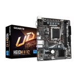 Imagen de la placa base GIGABYTE H610M H V2 compatible con procesadores Intel Core 14th gen, 4+1+1 Hybrid Digital VRM, hasta 5600MHz DDR5, 1xPCIe 3.0 M.2, LAN GbE, USB 3.2 Gen 1. SKU: H610M H V2