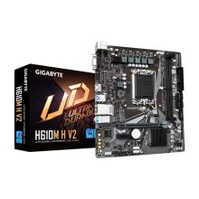 Imagen de la placa base GIGABYTE H610M H V2 compatible con procesadores Intel Core 14th gen, 4+1+1 Hybrid Digital VRM, hasta 5600MHz DDR5, 1xPCIe 3.0 M.2, LAN GbE, USB 3.2 Gen 1. SKU: H610M H V2