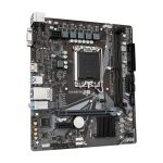 Imagen de la placa base GIGABYTE H610M H V2 compatible con procesadores Intel Core 14th gen, 4+1+1 Hybrid Digital VRM, hasta 5600MHz DDR5, 1xPCIe 3.0 M.2, LAN GbE, USB 3.2 Gen 1. SKU: H610M H V2