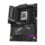 Vista de la GIGABYTE X870 AORUS ELITE WIFI7 placa base compatible con CPUs AMD Ryzen 9000, 16+2+2 fases VRM, hasta 8000MHz DDR5 (OC), 3xPCIe 5.0 + 1xPCIe 4.0, Wi-Fi 7, LAN 2.5GbE, USB 4. SKU: X870 A ELITE WIFI7