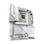 Placa base GIGABYTE X870E AORUS PRO ICE, soporta CPUs AMD Ryzen 9000, 16+2+2 fases VRM digital, hasta 8000MHz DDR5 (OC), 3xPCIe 5.0 + 1xPCIe 4.0, Wi-Fi 7, 2.5GbE LAN, USB 4, SKU X870E AORUS PRO ICE.