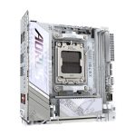 Gigabyte placa base modelo X870I AORUS PRO ICE compatible con procesadores AMD Ryzen serie 9000, VRM de 8+2+1 fases, soporta hasta 8400 MHz DDR5, 1xPCIe 5.0 M.2, 1xPCIe 4.0 M.2, WI-FI 7, LAN 2,5 GbE y USB 4, SKU X870I AORUS PRO ICE