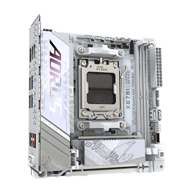 GIGABYTE X870I AORUS PRO ICE Placa base - Compatible con procesadores AMD Ryzen serie 9000, VRM de 8+2+1 fases, hasta 8400 MHz DDR5 (OC), 1xPCIe 5.0 M.2 + 1xPCIe 4.0 M.2, WI-FI 7, LAN 2,5 GbE, USB 4 2 GIGABYTE X870I AORUS PRO ICE - Beneficios y conectividad avanzada