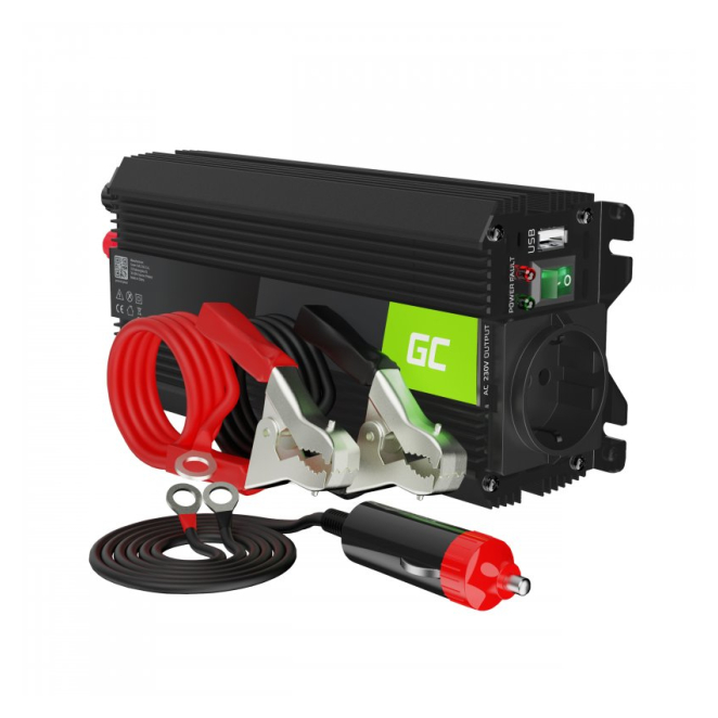 Green Cell INVGC03 adaptador e inversor de corriente Auto 500 W Negro 2 Contexto de uso Green Cell INVGC03 en coche