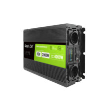 Green Cell PowerInverter LCD 12V 2000W/4000W, automotive inverter with clean sine wave and display, black. SKU: INVGC12P2000LCD