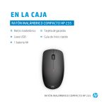 Ratón inalámbrico HP 235 compacto, diseño ergonómico, color negro, SKU 4E407AA