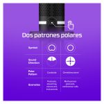 Micrófono USB HyperX DuoCast en color negro con iluminación RGB, SKU 4P5E2AA