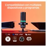 Micrófono USB HyperX DuoCast en color negro con iluminación RGB, SKU 4P5E2AA