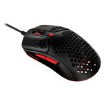 Ratón gaming HyperX Pulsefire Haste coloreado en negro y rojo, con diseño ultra ligero y ergonómico. SKU: 4P5E3AA