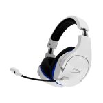 Auriculares gaming inalámbricos HyperX Cloud Stinger Core en colores blanco y azul, compatibles con PS5 y PS4, SKU 4P5J1AA