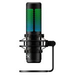 Micrófono USB HyperX QuadCast S en negro y gris con iluminación RGB, SKU 4P5P7AA