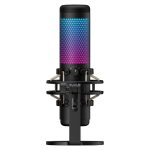 Micrófono USB HyperX QuadCast S en negro y gris con iluminación RGB, SKU 4P5P7AA