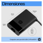 Cargador HP USB-C de 65 W, modelo 671R3AA, ideal para portátiles