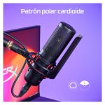 Micrófono HyperX ProCast con calidad de estudio y patrón polar cardiode SKU 699Z0AA