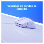 Ratón gaming HyperX Pulsefire Haste 2 blanco, diseño ultraligero, cable USB, SKU 6N0A8AA