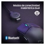 HyperX Pulsefire Haste 2 ratón gaming inalámbrico blanco con diseño ergonómico, 6N0A9AA