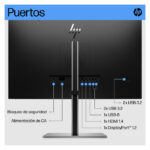Monitor HP Full HD E27 G5 de 27 pulgadas con resolución FHD, ideal para trabajar y entretenimiento. SKU 6N4E2AA