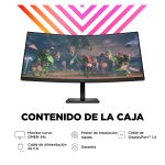 Imagen del monitor gaming curvo OMEN by HP de 34 pulgadas con resolución WQHD, 165 Hz de frecuencia de actualización y SKU 780K8E9#ABB