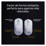 Imagen del HyperX Pulsefire Haste 2 Mini, un ratón gaming inalámbrico de color blanco con SKU 7D389AA