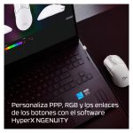 Imagen del HyperX Pulsefire Haste 2 Mini, un ratón gaming inalámbrico de color blanco con SKU 7D389AA