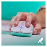 Ratón gaming HyperX Pulsefire Haste 2 Core inalámbrico en colores blanco, verde y púrpura. Modelo 8R2E7AA, diseñado para gamers con alta precisión y ligereza.