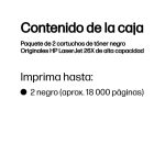 HP Paquete de 2 cartuchos de tóner negro originales LaserJet 26X de alta capacidad, SKU CF226XD